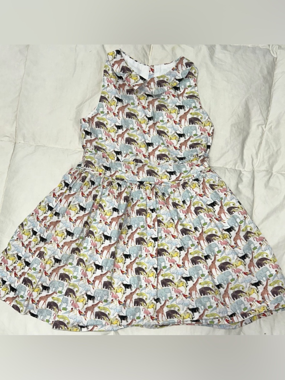 Bijou Sauvage fully lined sleeveless dress with jungle animal print sz 5 EUC